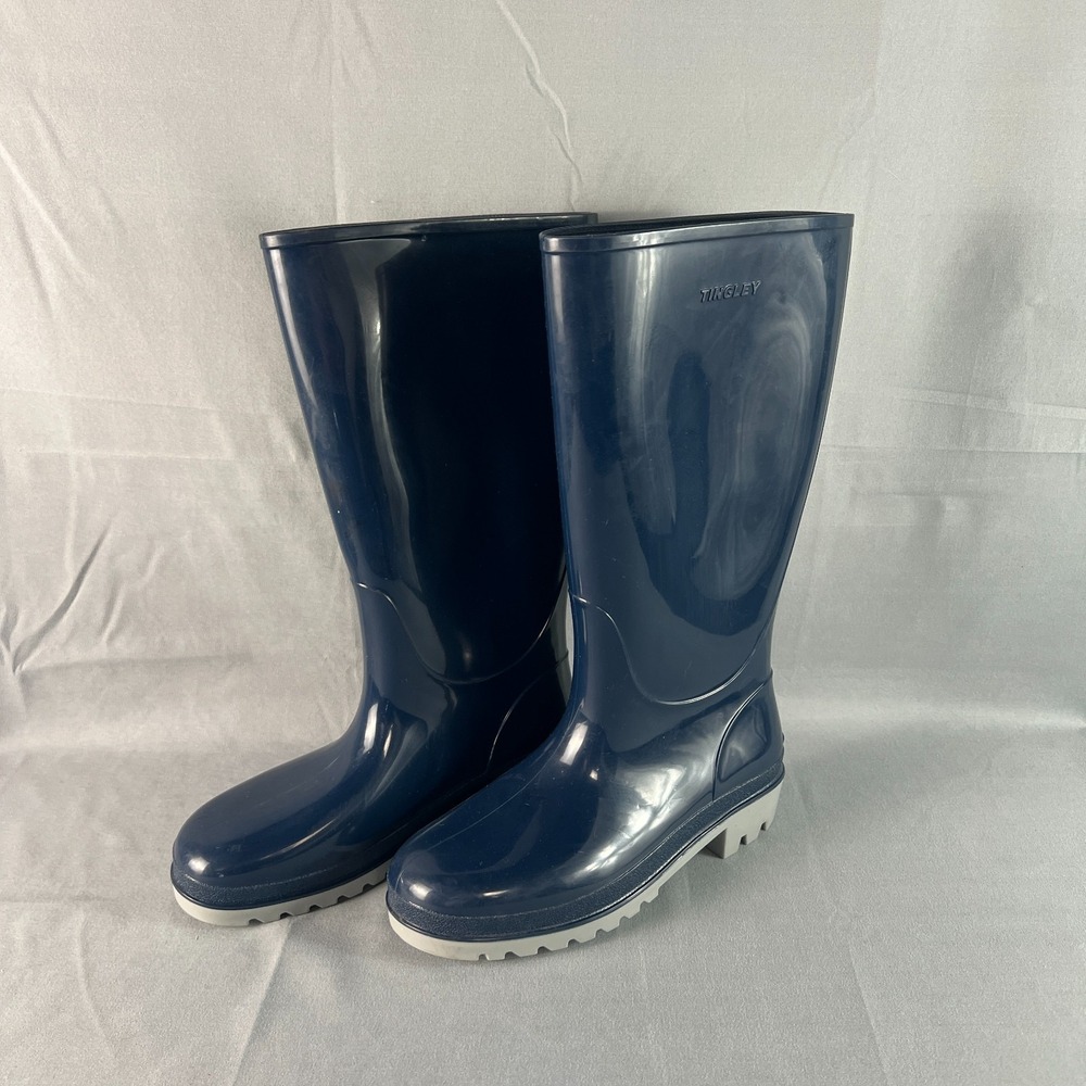 Tingley Trim Fit 51446 Rain Womens US 6 Dark Blue PVC Waterproof Knee High Boots